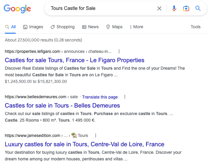 real estate SERP