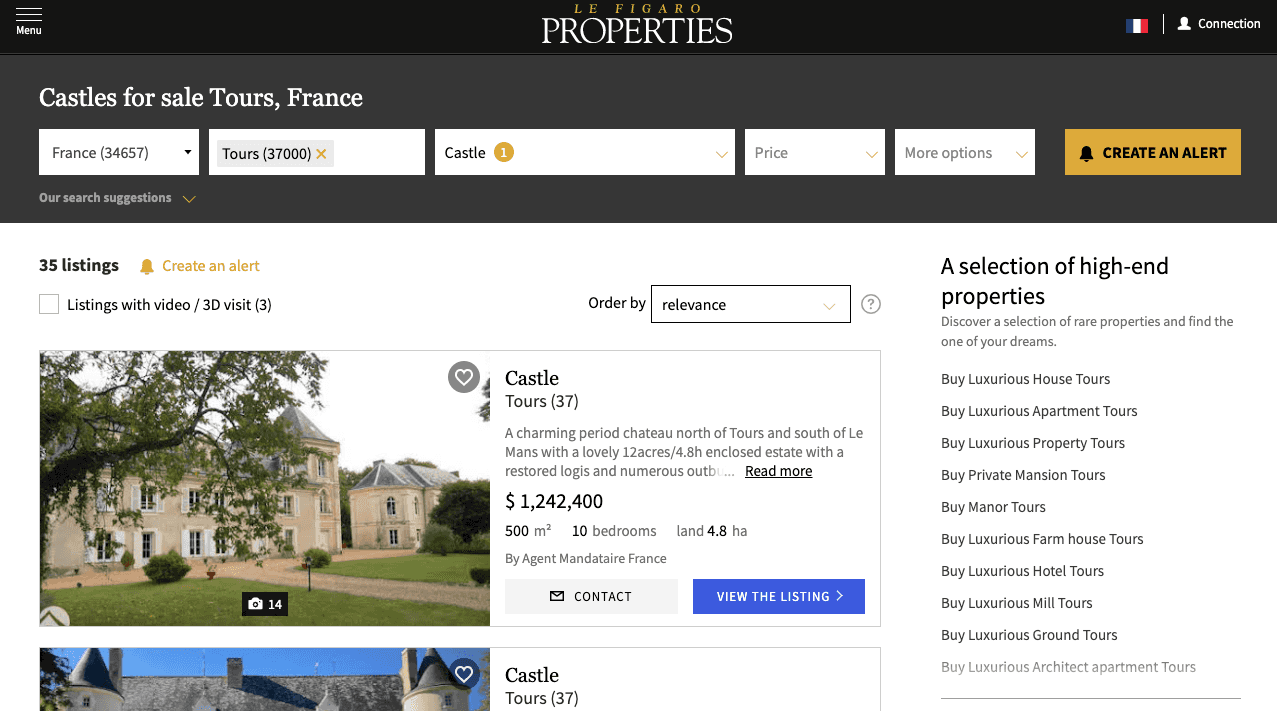 real estate collection page